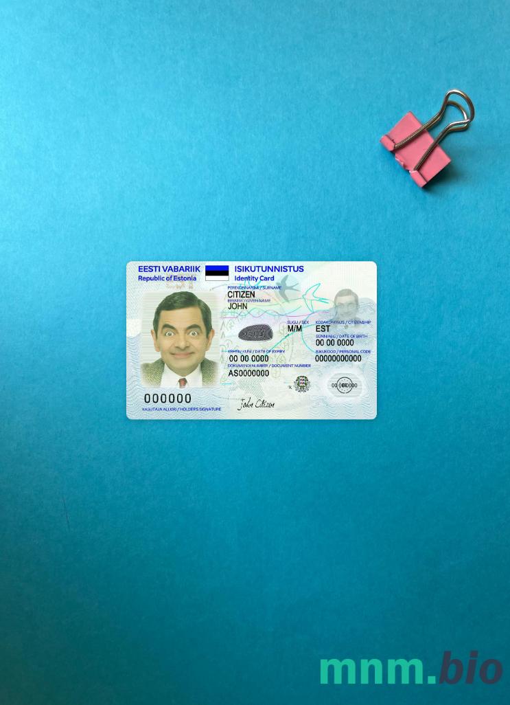 Estonia karta ID 2018-obecnie wersja 2 fotowygląd szablon PSD